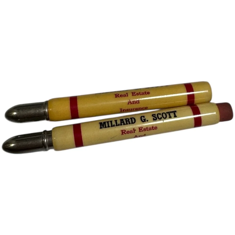 Vtg Millard G. Scott‎ Real Estate Huron SD Advertising Bullet Pencil Lot Collect
